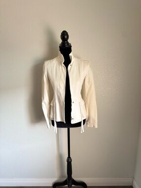 Burberry white Stand-Collar Utility Jacket